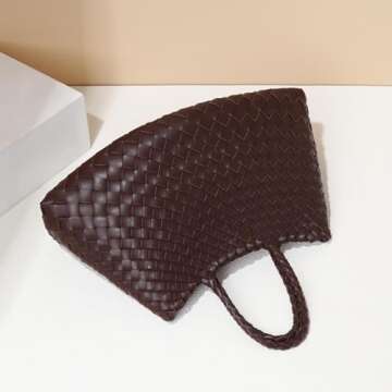 DYANGLIZH Vegetable Baskets, Hand-Woven Bags, Handbags, Soft Leather Women's Bags