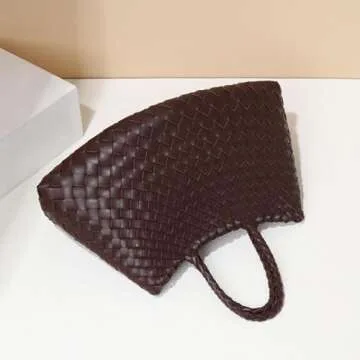 DYANGLIZH Vegetable Baskets, Hand-Woven Bags, Handbags, Soft Leather Women's Bags