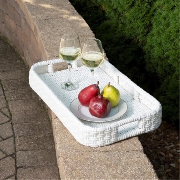 Beaumont Lane White Rattan Bar Cart