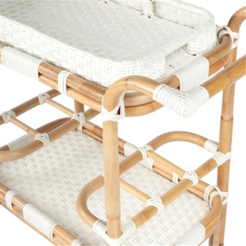 Beaumont Lane White Rattan Bar Cart