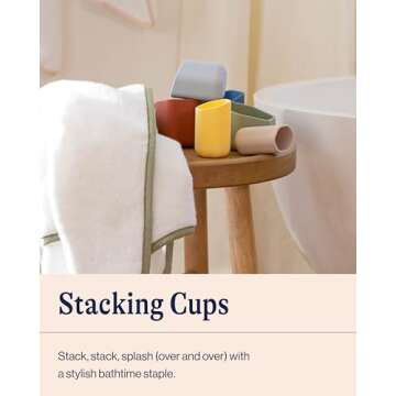Lalo Stacking Cups - Baby and Toddler Fun - Non-Toxic Bath Toy, Easy to Clean