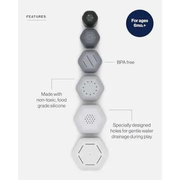 Lalo Stacking Cups - Safe Bath Toy for Kids, Easy Clean