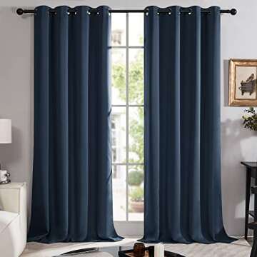 Deconovo 100% Blackout Curtains for Bedroom, Thermal Insulated and Noise Reducing Drapes, Room Darke...
