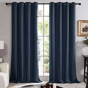 Deconovo 100% Blackout Curtains for Bedroom, Thermal Insulated and Noise Reducing Drapes, Room Darke...