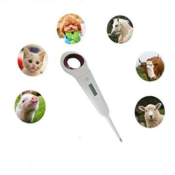 aurynns Pet Dog Thermometer Horse Anus Thermometer Fast Digital Veterinary Thermometer for Dogs, Cat...