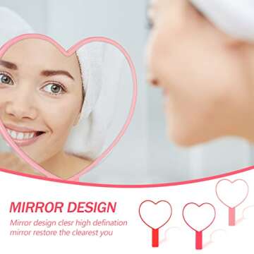 Adorable Heart Shaped Handheld Mirrors for Women