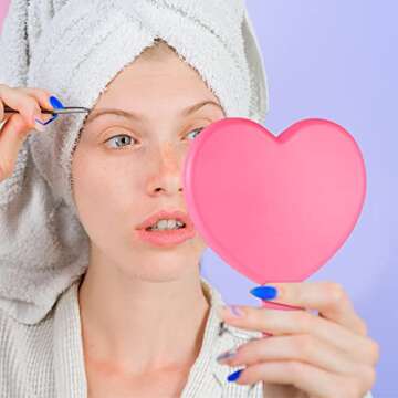 Adorable Heart Shaped Handheld Mirrors for Women