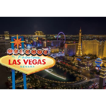 Leyiyi Welcome Las Vegas Night Backdrop 10x8ft - Perfect for Photography & Parties