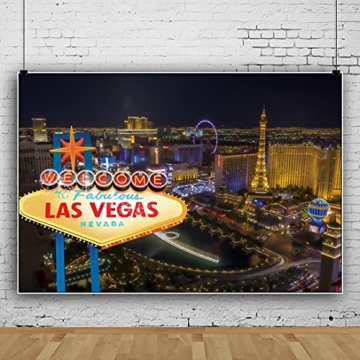 Leyiyi Las Vegas Night Backdrop 10x8ft for Events