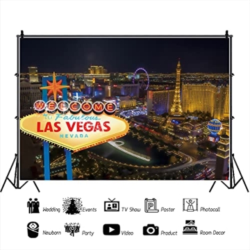 Leyiyi Las Vegas Night Backdrop 10x8ft for Events
