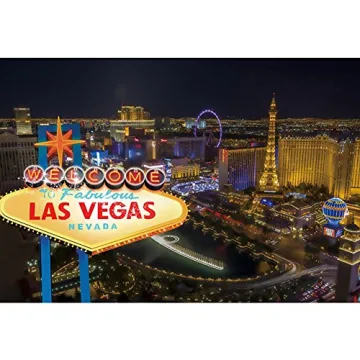Leyiyi Las Vegas Night Backdrop 10x8ft for Events
