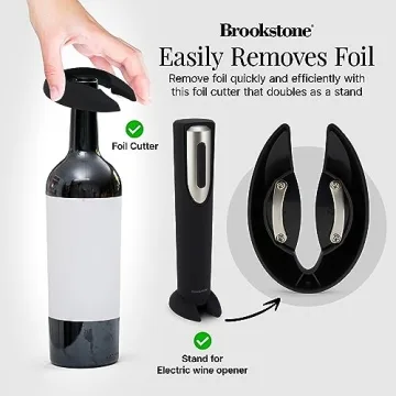 Brookstone Electric Wine Opener & Foil Cutter for Perfect Wine Moments