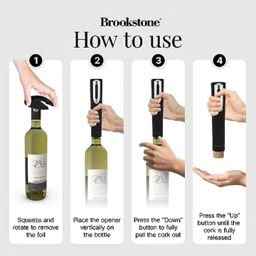 Brookstone Electric Wine Opener & Foil Cutter for Perfect Wine Moments