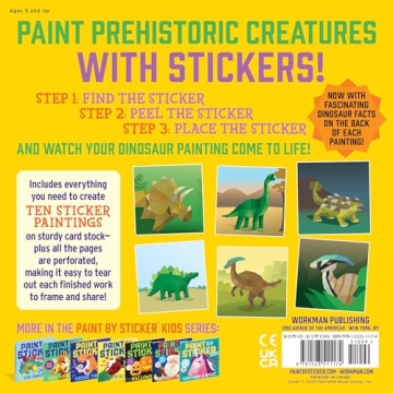 Paint by Sticker Kids Dinosaurs Creative Sticker Fun