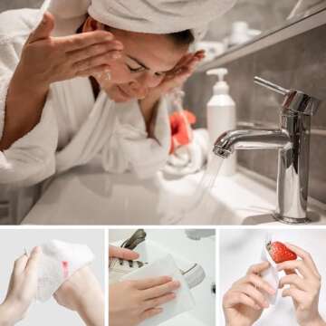 Nature's Purity Biodegradable Face Towels 50ct | Eco-Friendly Skincare