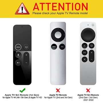 Fintie Protective Case for Apple TV 4K/ HD Siri Remote (1st Gen) - Honey Comb Lightweight Anti Slip Shockproof Silicone Cover for Apple TV 4K 5th 4th Gen Siri Remote Controller, Green Glow