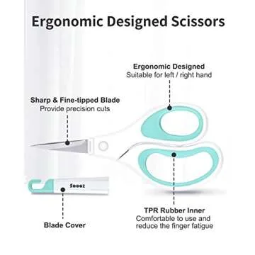 Sooez Weeding Tools for Vinyl, 6PCS Basic Tools Set for Cricut, Precision Craft Vinyl Tool Kit, Scoring Stylus/Weeder/, Scraper/Spatula/Tweezers/Scissors for Vinyl,Paper & Iron-on Projects,Colored