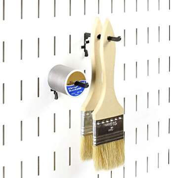 Wall Control Paint Brush Hook and Thread Spool Holder Storage Organizer Pegs Metal Pegboard - (4) Pa...
