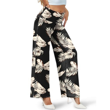 Arolina Palazzo Pants for Women Dressy Casual Wide Leg Pants for Women Stretchy Flowy High Waist Lounge Pants Trousers