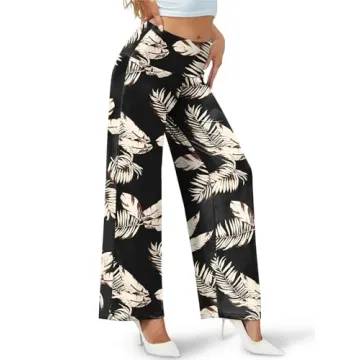 Arolina Palazzo Pants for Women Dressy Casual Wide Leg Pants for Women Stretchy Flowy High Waist Lounge Pants Trousers