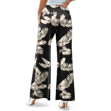 Arolina Palazzo Pants for Women Dressy Casual Wide Leg Pants for Women Stretchy Flowy High Waist Lounge Pants Trousers