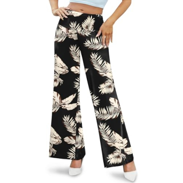 Arolina Palazzo Pants for Women Dressy Casual Wide Leg Pants for Women Stretchy Flowy High Waist Lounge Pants Trousers