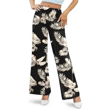 Arolina Palazzo Pants for Women Dressy Casual Wide Leg Pants for Women Stretchy Flowy High Waist Lounge Pants Trousers