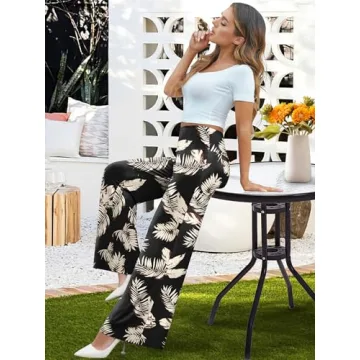 Arolina Palazzo Pants for Women Dressy Casual Wide Leg Pants for Women Stretchy Flowy High Waist Lounge Pants Trousers