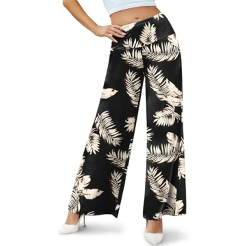Arolina Palazzo Pants for Women Dressy Casual Wide Leg Pants for Women Stretchy Flowy High Waist Lounge Pants Trousers