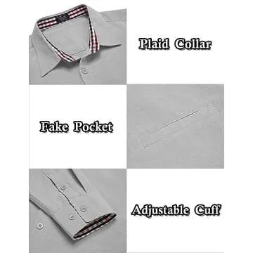 COOFANDY Men's Chambray Dress Shirt - Stylish & Versatile