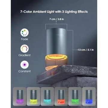 Airversa Essential Oil Diffuser Waterless Aromatherapy Diffusers for Home Large Room, Bedroom, Car, Office, Desk, Battery Operated, Small Diffuser for Pure Scent, 100mL Capacity, AN9 (Gray)