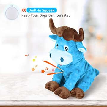 PUHOHUN Dog Squeaky Toy Interactive Plush Stuffed Dog Chew Toys with Crinkle Paper Dog Plush Toys fo...
