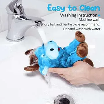 PUHOHUN Dog Squeaky Toy Interactive Plush Stuffed Dog Chew Toys with Crinkle Paper Dog Plush Toys for Teeth Cleaning & Boredom for Medium Large Breed