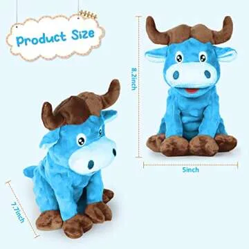 PUHOHUN Dog Squeaky Toy Interactive Plush Stuffed Dog Chew Toys with Crinkle Paper Dog Plush Toys for Teeth Cleaning & Boredom for Medium Large Breed