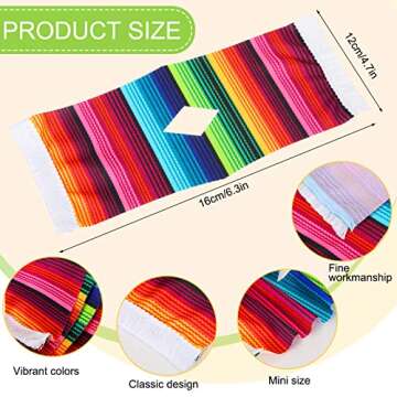 Zubebe 30 Pieces Beer Poncho Mini Serapes for Cinco De Mayo Mexican Serapes Poncho Assorted Beer Bot...