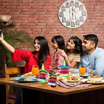 Zubebe 30 Pieces Beer Poncho Mini Serapes for Cinco De Mayo Mexican Serapes Poncho Assorted Beer Bottle Drink Cover Multicolor Costume for Bottles with Tassels for Margarita Party Decorations