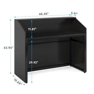 Tribesigns Reception Desk - Modern Front Desk with Counter and Cable Grommet