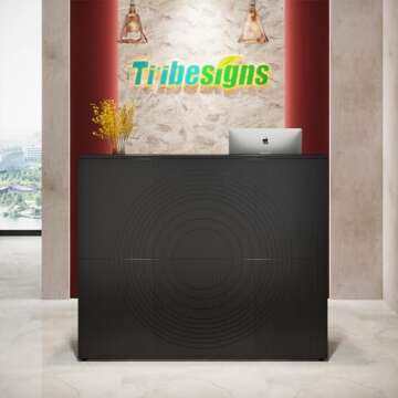 Tribesigns Modern Reception Desk Perfect for Offices and Retail