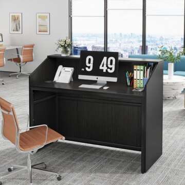 Tribesigns Modern Reception Desk Perfect for Offices and Retail
