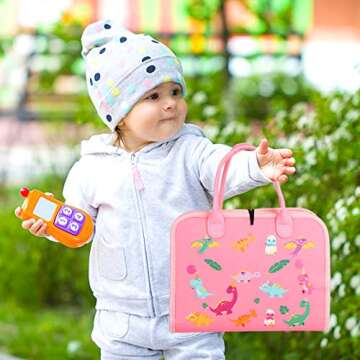 fyjous Busy Board for 1 Year Old, Montessori Busy Board Toys for Toddlers 1 2 3 4 Years Old Sensory Toys Quiet Book for Toddler Girls Educational Activity Airplane Car Travel Toys Birthday