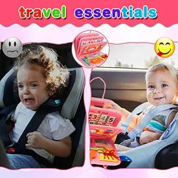fyjous Busy Board for 1 Year Old, Montessori Busy Board Toys for Toddlers 1 2 3 4 Years Old Sensory Toys Quiet Book for Toddler Girls Educational Activity Airplane Car Travel Toys Birthday