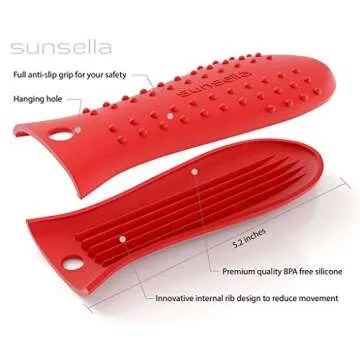 Sunsella Silicone Hot Handle Holder Set with Scrapers