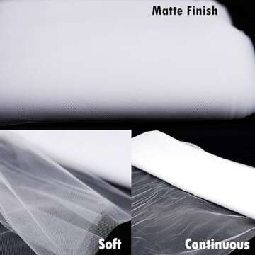 Craft And Party, White Fabric Tulle Roll 54 Inch by 40 Yards (120 ft) Fabric Tulle Bolt for Garden Netting, DIY Tutu Skirt, Wedding and Decoration (White)