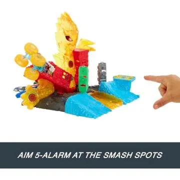 Hot Wheels Monster Trucks 5-Alarm Firetruck Playset Adventure