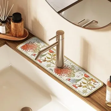 2PCS Stylish Diatom Mud Faucet Draining Mat for Sinks