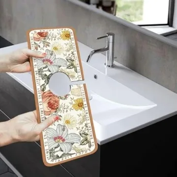 2PCS Stylish Diatom Mud Faucet Draining Mat for Sinks