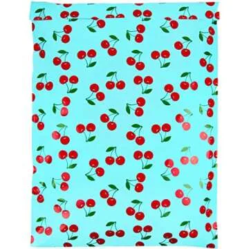 Inspired Mailers - Poly Mailers 10x13-100 Pack - Cherries Print (Blue) - Shipping Bags for Clothing - Large Mailing Envelopes - Shipping Envelopes - Cute Packaging Bags for Shipping