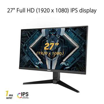 ASUS TUF Gaming VG279QL1A 27” HDR Gaming Monitor, 1080P Full HD, 165Hz (Supports 144Hz), IPS, 1ms, FreeSync Premium, DisplayHDR 400, Extreme Low Motion Blur, Eye Care, HDMI DisplayPort, BLACK