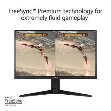 ASUS TUF Gaming VG279QL1A 27” HDR Gaming Monitor, 1080P Full HD, 165Hz (Supports 144Hz), IPS, 1ms, FreeSync Premium, DisplayHDR 400, Extreme Low Motion Blur, Eye Care, HDMI DisplayPort, BLACK
