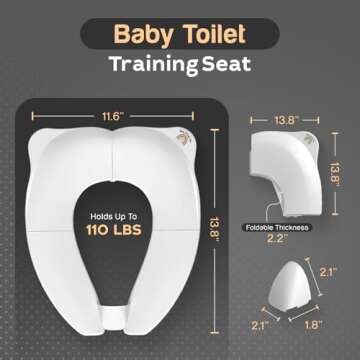 Baby Proof Me Potty Training Seat Travel – Foldable Potty Training Seat Cover for Toddlers, Portab...